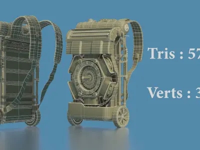 Far cry Backpack Low-poly 3D model