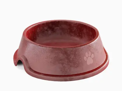 Used Metal Dog Bowl 02 3D model