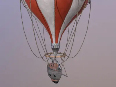 Air Balloon Low-poly 3D model
