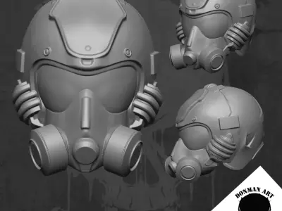 Flame Trooper Head for action figures 3D print model