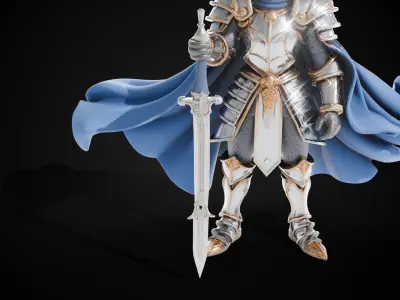 Stylized Sword - Ceremonial Royal Heralds Blade - Game Ready 3D model