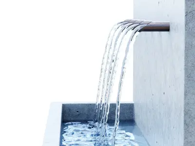 Suni Concrete Penta Wall Fountain 3D model