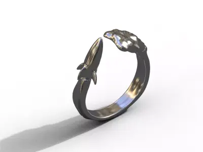 High-Quality 3D Ring Jet Model Low-poly 3D model