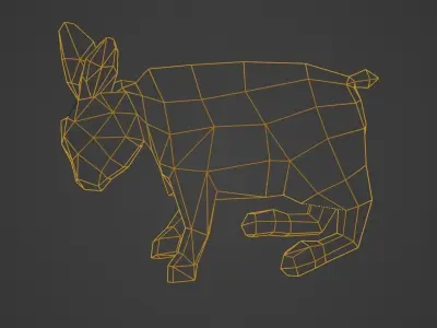 Dead rabbit Low-poly 3D model