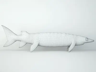 Monumental American Country Fish Market Trade Sign 3D model