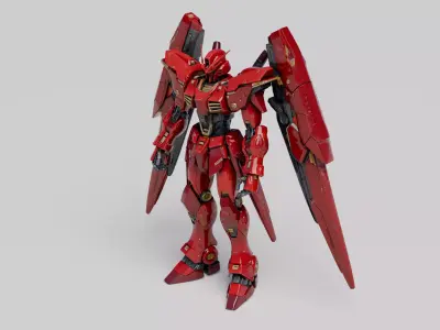 Sci-Fi Futuristic Red Robot Warrior Bundle with PBR Textures 3D model