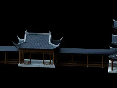 Ancient Japanese architecture02 3D model
