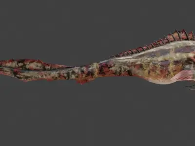 Abyssal Terror - 3D Model and Animation of a  Fish Creature Low-poly 3D model