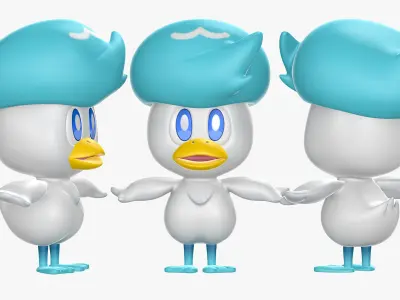Pokemon Scarlet and Violet Quaxly Character 3D model