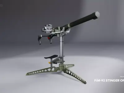 FIM-92 Stinger on Tripod Mount with Operator Seat 3D model