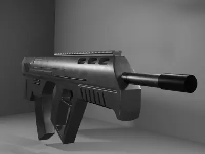 Bullpup Rifle Free 3D model