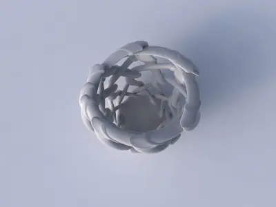 Bowl cylindrical with interlacing soft edged lattice and ribb... 3D model