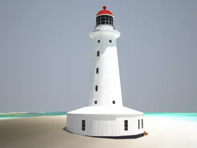 The North Reef Lighthouse Low poly 3D model