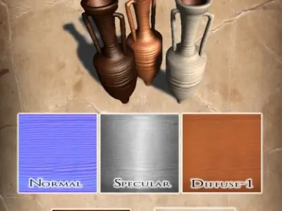 Amphora rar Low-poly 3D model