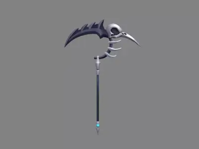 Cartoon iron sickle - grim Reaper  Low-poly 3D model