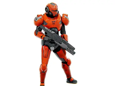 CYBER SOLDIER F-3000 Rigged for Unreal Engine - Unity - MIXAMO  3D model