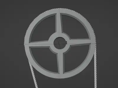Mechanical Pulley Animated 4 3D model