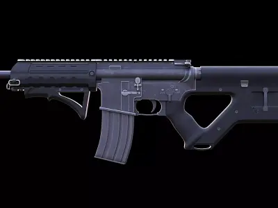 Futuristic M4 Carbine Low Poly Tactical Rifle PBR Low-poly 3D model