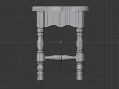 Wooden stool Free 3D model buy