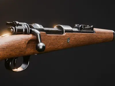 Mauser Kar98k - German WW2 Rifle 3D model