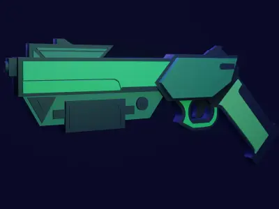 Sci-fi Gun Model Free low-poly 3D model