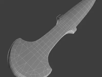 Solid silver dagger 3D model