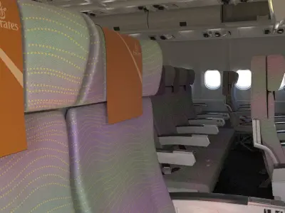 Airbus A330 Emirates economy interior 3D model