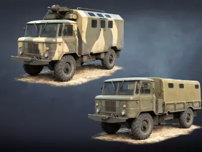 GAZ-66 Truck Game Ready Low-poly 3D model