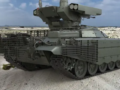 Tank Terminator BMPT 72 Green 3D model