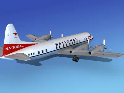 Lockheed L-188 Electra HP National Airlines 3D model