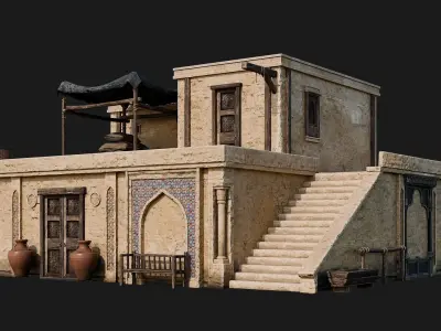 25-28 - Arabic Houses 4K Low-poly 3D model