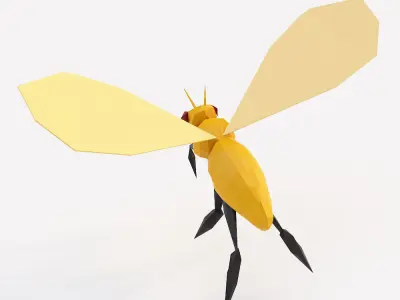 Honey Bee 3d model  Low-poly 3D model