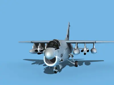 Chance Vought A-7C Corsair II V29 USN 3D model