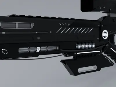 SCI-FI Sniper Rifle - Sniper Riffle Testificator Charger Low-poly 3D model