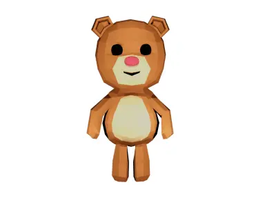 Brown Bear Low-poly 3D model