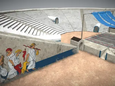 Greek Amphitheatre Low-poly 3D model