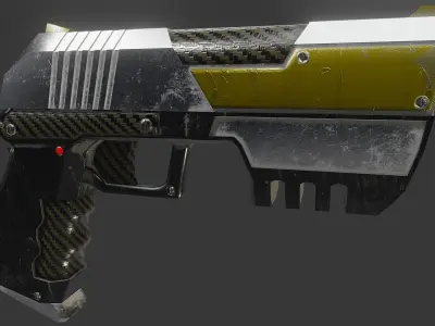 Sci-fi Cyberpunk Pistol Low-poly 3D model