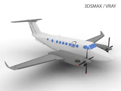 KING AIR 350 Low-poly 3D model