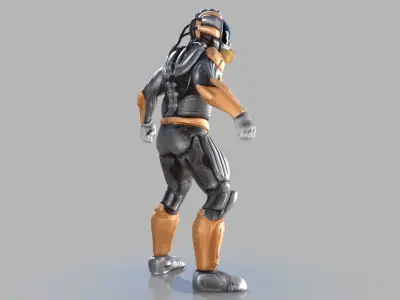 Sci fi warrior Low-poly 3D model