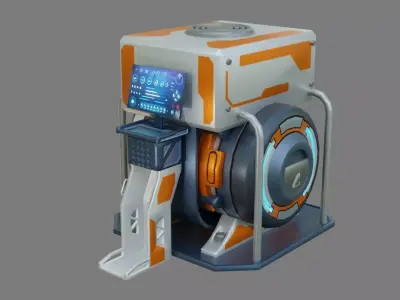 Sci-Fi Computer - Game Ready - PBR Low-poly 3D model 3