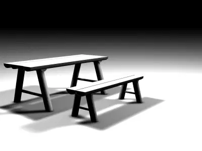 Table outdoor 3D model purchase