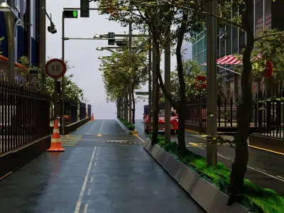  Fusion city street 3D model