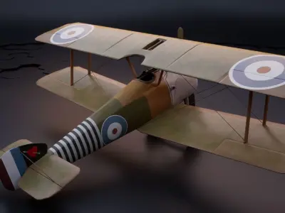 Sopwith Camel - ww1 airplane 3D model