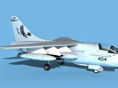 Chance Vought A-7C Corsair II V29 USN 3D model