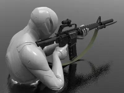 m16A1 Fps - Tps Low-poly 3D model