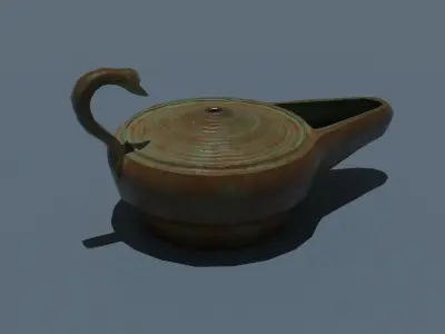 Lowpoly Grek Oil Lamp Low-poly 3D model