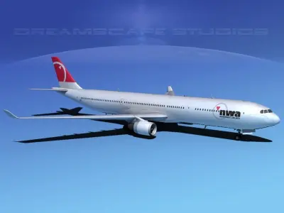 Airbus A330-300 Northwest Airlines 3D model