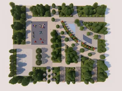 Master park-Regional park project-Private Park Landscape 3D model