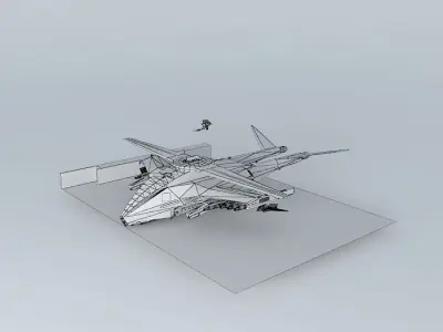 UN task force alpha UAV command unit Peacemaker MK II landed 3D model