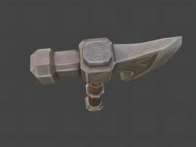 Dwarven axe Free low-poly 3D model